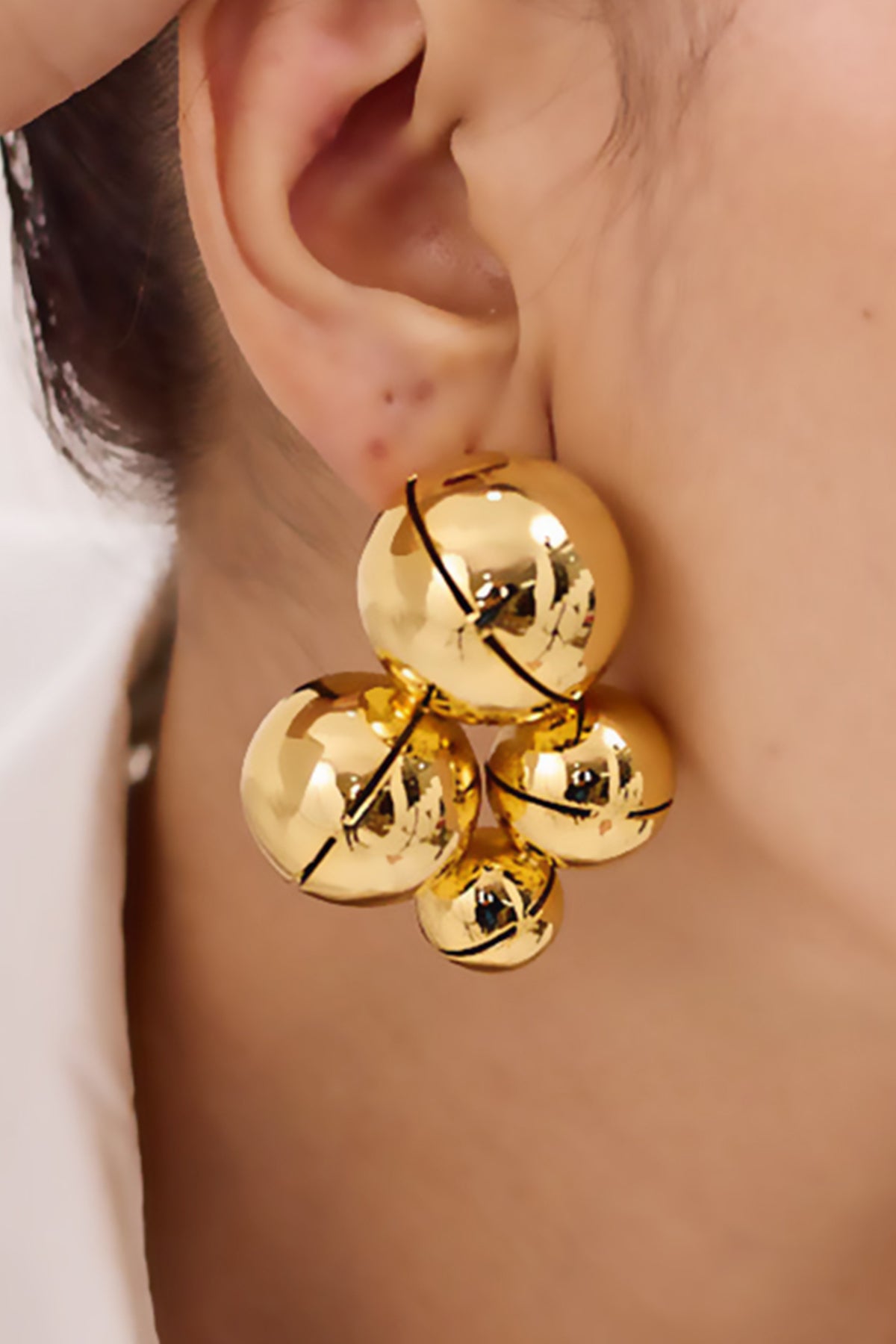Buy Gold Pearls Plated Brass Studs by Ruhheite for Women online at ScrollnShops